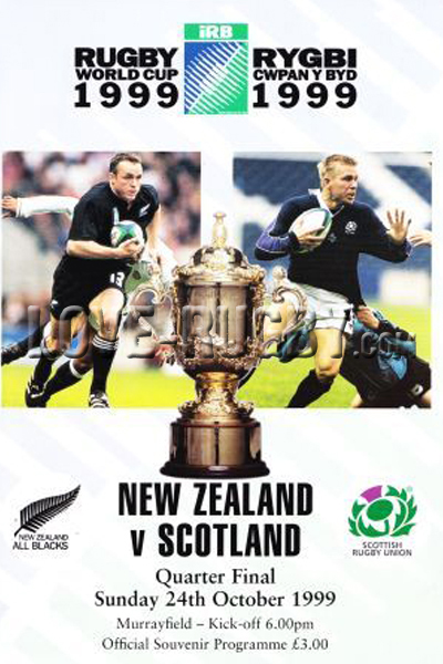 1999 Scotland v New Zealand  Rugby Programme